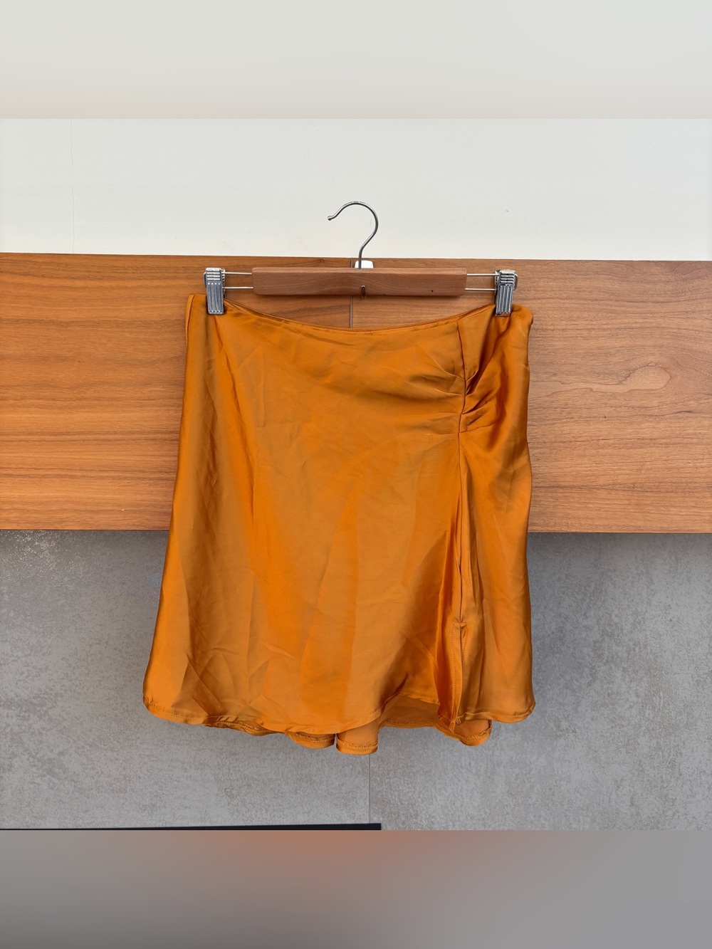 Free People Jessie Satin Ruched Mini Skirt, Size 10